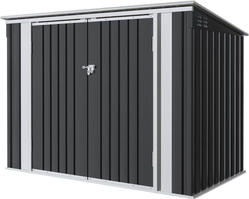5.8x3.3 FT Outdoor Metal Storage Shed with Lid Chain Hydraulic Gas Rod  - Lot 78