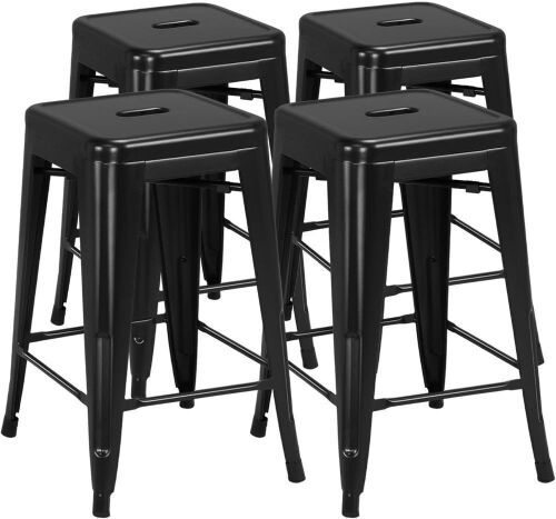 24" Stackable Backless Counter Stools, Set of 4  - Lot 64