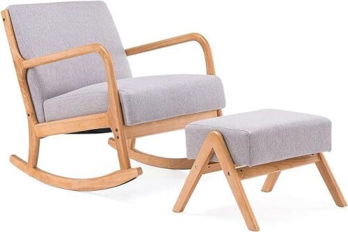 Mid-Century Glider Rocker with Padded Seat and Ottoman - Lot 51