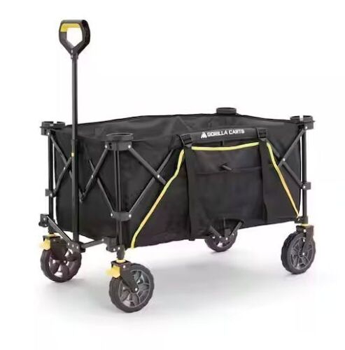 GORILLA CARTS 7 cu. ft. Oversized Outdoor Folding Utility Wagon, Expandable Side Pockets, Flat-Free Tires - Lot 32