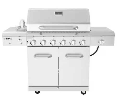Nexgrill 6-Burner Propane Gas Grill in Stainless Steel with Ceramic Searing Side Burner and Rotisserie Kit  - Lot 52