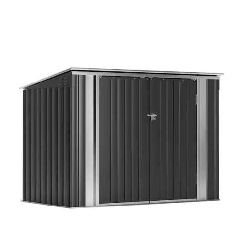 Galvanized Steel Horizontal Trash and Recycling Storage Shed 70 in. W x 40 in. D x 52.5 in. H  - Lot 33