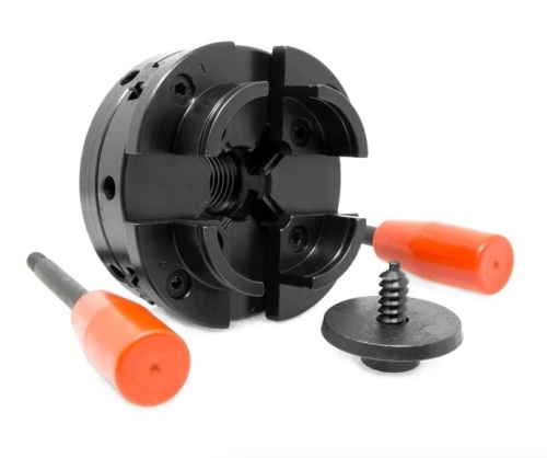 WEN LA4444 4-Inch 4-Jaw Self-Centering Lathe Chuck Set with 1-Inch x 8TPI Thread - Lot 133