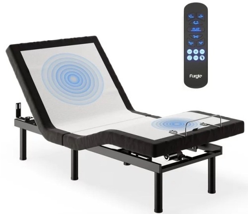Furgle Twin-XL Size Adjustable Bed Base Frame for Stress Management with Massage, Adjustable Legs, Remote Control - Lot 134