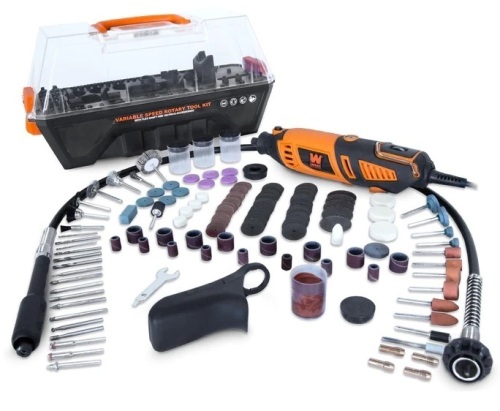 WEN 23190 1.3-Amp Variable Speed Steady-Grip Rotary Tool with 190-Piece Accessory Kit, Flex Shaft, and Carrying Case - Lot 145