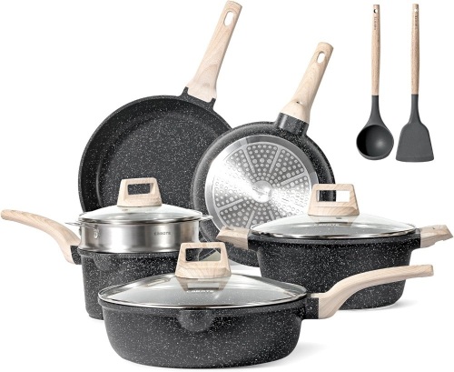 CAROTE Kitchen Cookware Sets, Nonstick Pots and Pans Set 11 Pcs Nonstick Pot, Cookware, Frying Pans  - Lot 156