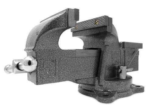 WEN BV455 5-Inch Heavy Duty Cast Iron Bench Vise with Swivel Base - Lot 146