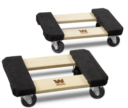 WEN DL1812 1320 lbs. Capacity 12 in. x 18 in. Hardwood Furniture Moving Dolly, Two Pack - Lot 200