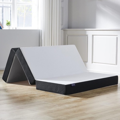 S SECRETLAND Folding Mattress, 3 inch Tri-fold Memory Foam Mattress Topper with Washable Cover, Foldable Mattress Topper for Camping, Guest - Full Size, 73" x 52" x 3" - Lot 172