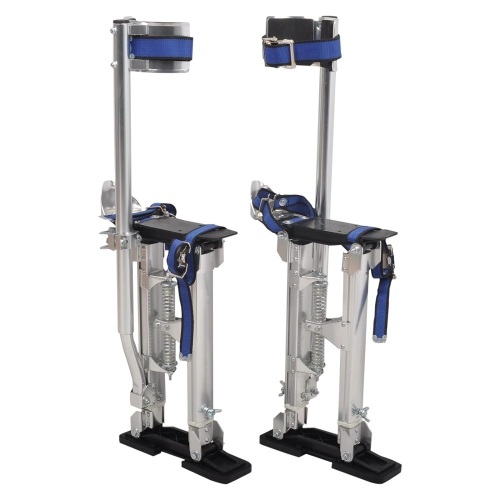 TBAPFS Drywall Stilts 15-23 Inch Height Adjustable Lifts Aluminum Tool for Painting Finishing Pruning Branches Cleaning - Silver (15" - 23") - Lot 175