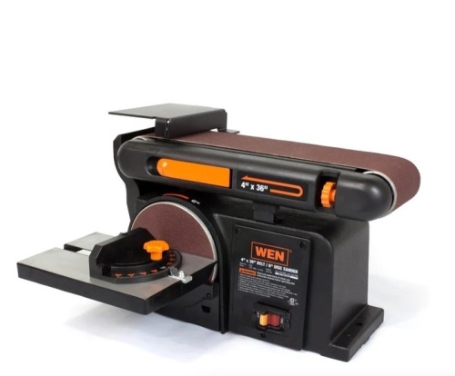 WEN 6502T 4.3-Amp 4 x 36 in. Belt and 6 in. Disc Sander with Cast Iron Base - Lot 229