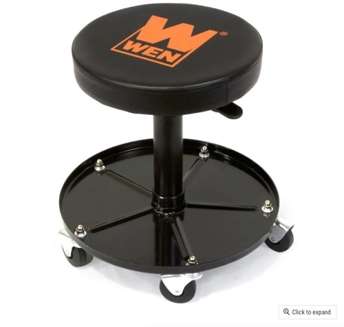 WEN 73012T 300-Pound Capacity Pneumatic Rolling Mechanic Stool - Lot 242