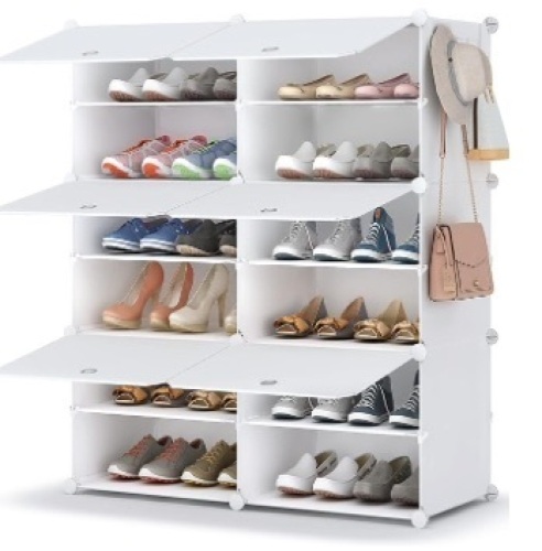 HOMIDEC Shoe Rack, 6 Tier Shoe Storage Cabinet 24 Pair Plastic Shoe Shelves Organizer for Closet Hallway Bedroom Entryway - Lot 276