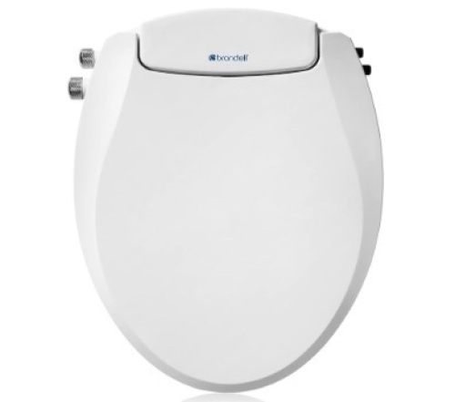 Brondell Swash Bidet Toilet Seat, Non-Electric, Dual Temperature, Fits Round Toilets, White – Dual Nozzle System – with Easy Installation - Lot 280