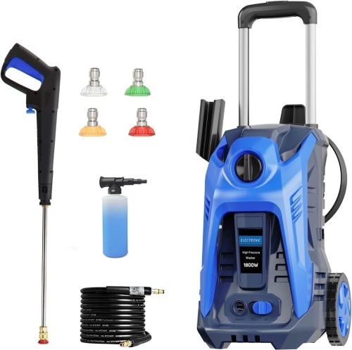 Electric Pressure Washer 4000 PSI 2.6 GPM Power Washer with 25FT Hose and 4 Quick Connect Nozzles Foam Cannon for Home Driveway Patio House  - Lot 296