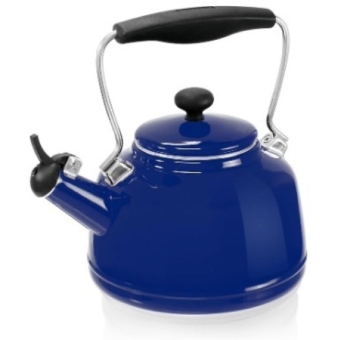 Chantal Tea Kettle, 1.7 QT, Vintage Series, Premium Enamel on Carbon Steel, Whistling, Even Heating & Quick Boil (Cobalt Blue) - Lot 309