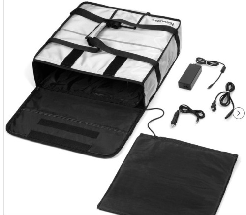 Homevative Electric Heated & Insulated Pizza & Food Delivery Bag. Home Outlet & Car Power Plugs Included, Holds 3 Large Pizza Boxes - Lot 327