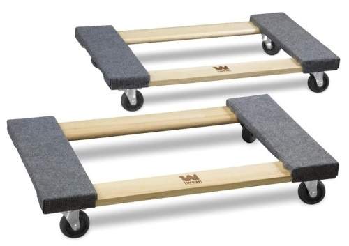 WEN 721830 1320-Pound Capacity 18-by-30-Inch Hardwood Mover’s Dolly, 2-Pack - Lot 255