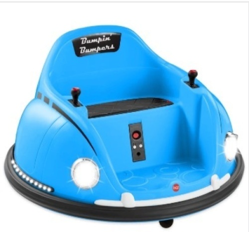 6V Kids Ride On Bumper Car Toy w/ Remote, Harness, Lights, 360 Degree Spin - Lot 342