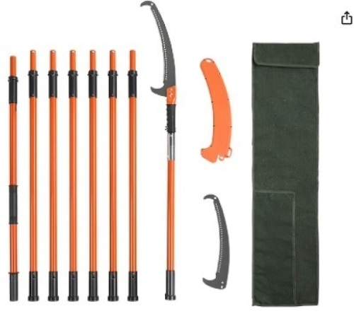 Manual Pole Saw, 7.3-27 ft Extendable Tree Pruner - Lot 345