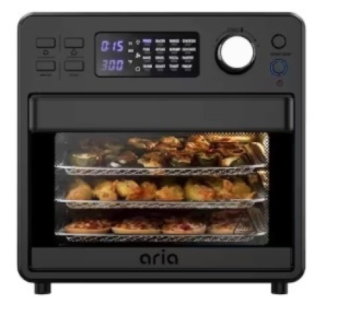 16 qt. Air Fryer Oven Ariawave Mini Stainless Steel with Rotating Rotisserie - Lot 353