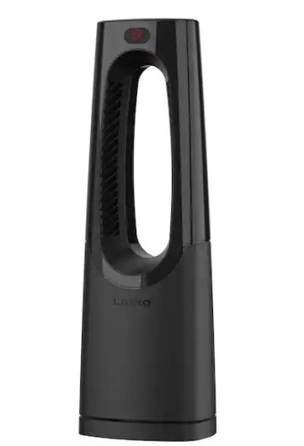 Bladeless 1500W 28 in. Black Electric Oscillating Tower Ceramic Space Heater with Remote Control and Digital Display - Lot 361