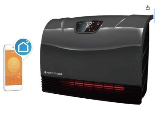 NEW Touch Screen - 1500 Watt ~ Infrared Space Heater ~ Wall Mounted ~ Wifi Enabled Grey with WIFI - Lot 365