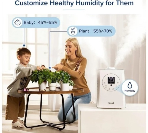 Levoit 6L 753 sq ft Warm and Cool Mist Humidifier, Vaporizer, White - Lot 375