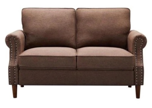 30.7 in. W Flax Fabric 2-Seats Loveseat - Lot 126