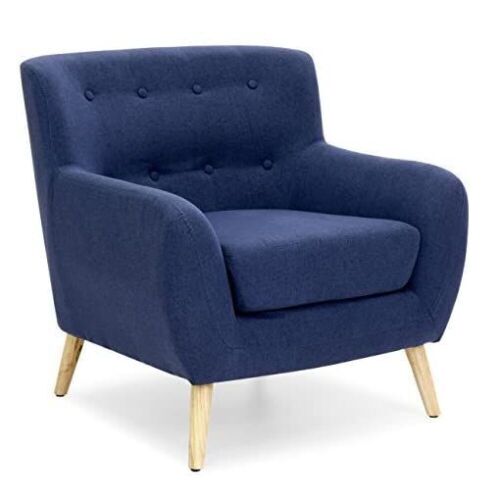 Mid-century Modern Tufted Linen Accent Chair - Lot 312