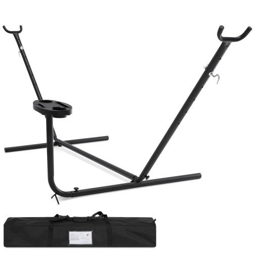 10ft Portable Steel Hammock Stand w/ Cup Holder Accessory Tray, Carrying Case - Lot 355