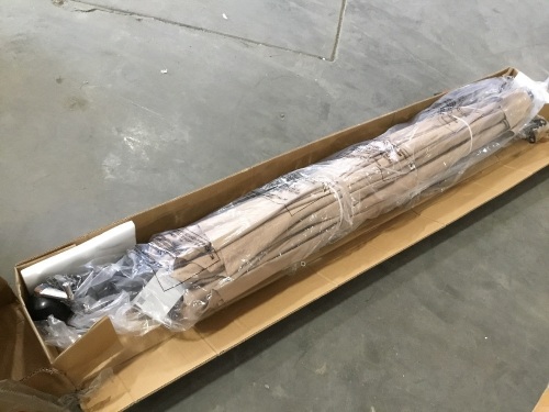 10ft Solar LED Offset Hanging Patio Umbrella w/ Crank Tilt Adjustment, May Have Missing Hardware - Lot 384