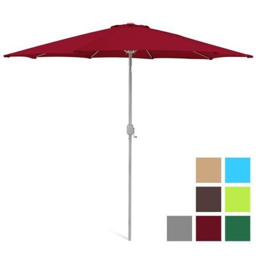 9ft Outdoor Market Patio Umbrella w/ Crank Tilt, Wind Vent, 1.5in Diameter Pole - Lot 522