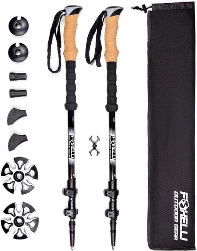 Foxelli Carbon Fiber Trekking Poles - Lot 563