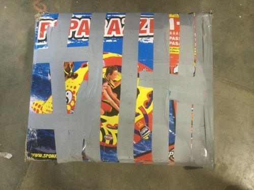 Poparazzi Triple Rider Inflatable Towable Boat Water Tube, E-Comm Return - Lot 834
