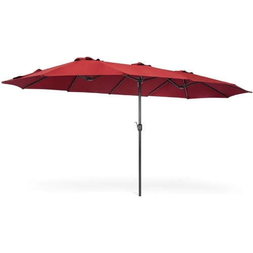 Rectangular Twin Market Patio Umbrella - 15x9ft - Lot 939