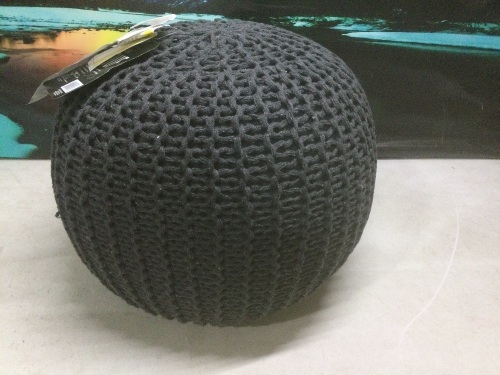 Round Knit Pouf - Lot 1008