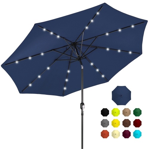 10ft Outdoor Steel Market Patio Umbrella Decoration w/ Tilt, Crank Lift - Lot 1029