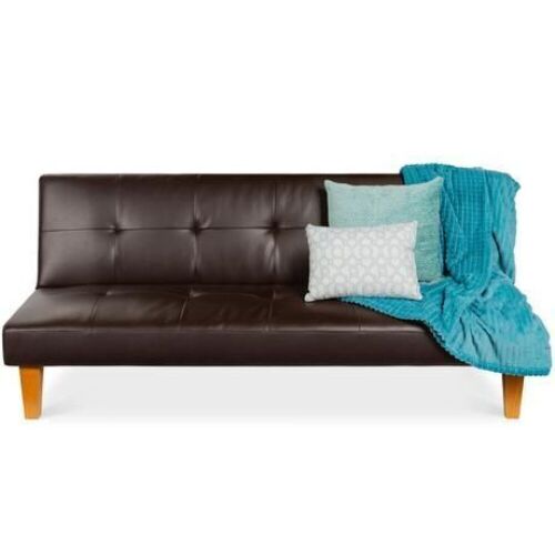 Convertible Lounge Futon Sofa Bed w/ Adjustable Back, Tufted Design - Lot 380