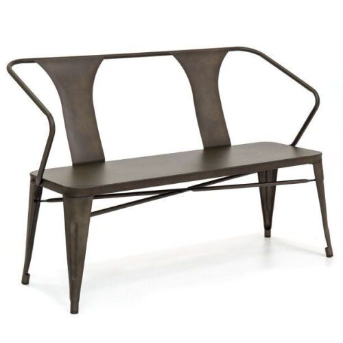 2-Person Industrial Vintage Metal Bench - Lot 585