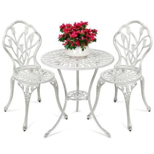 3-Piece Cast Aluminum Patio Bistro Furniture Set - Lot 853