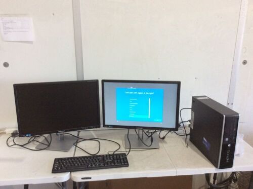 Refurbished HP EliteDesk 8300 Desktop Computer & 2 Samsung Monitors - Lot 46