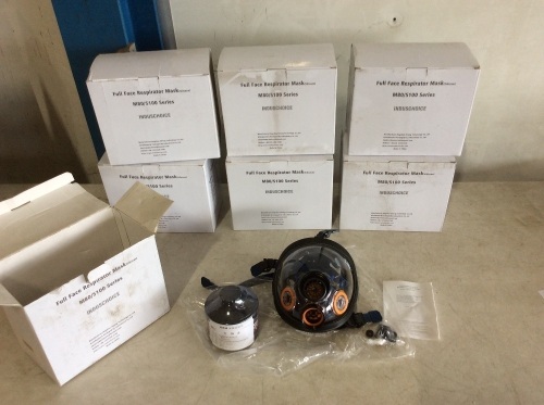Lot of (7) Full Face Respirator Masks - Lot 1318