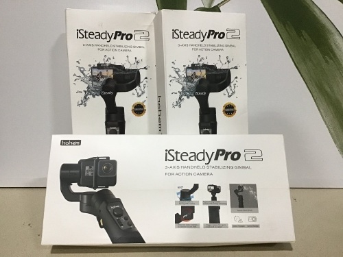 Lot of (3) iSteady Pro2 3-Axis Handheld Gimbal for Action Camera - Lot 526