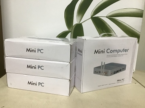 Lot of (4) Mini PCs, Non US Plugs, for Parts/Repair - Lot 836