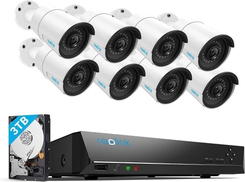 REOLINK 16CH 5MP Home Security Camera System, 8pcs Wired 5MP Outdoor PoE IP Cameras, 8MP 16CH NVR with 3TB HDD for 24-7 Recording - Lot 30