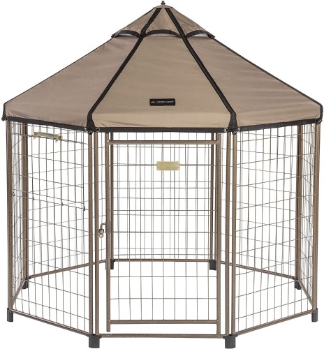 Advantek Pet Gazebo Outdoor Metal Dog Kennel with Reversible Cover, 5 Foot - Lot 71
