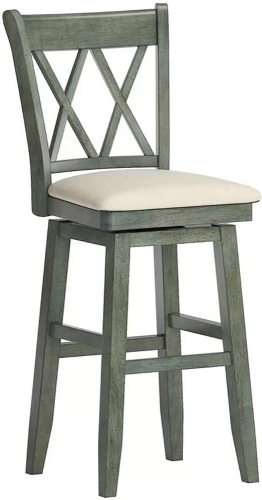 Furgle 26" Solid Wood Upholstered Counter Height Swivel Bar Stool - Lot 1084