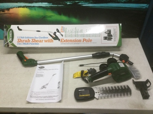 Scotts 7.2-Volt 8-in Dual Cordless Electric Hedge Trimmer 2 Ah - Lot 369