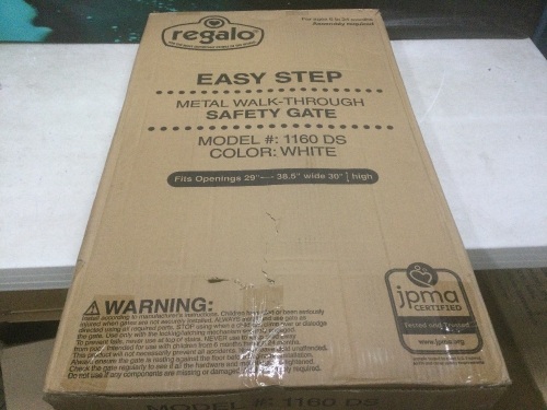 Regalo Easy Step 38.5-Inch Extra Wide Walk Thru Baby Gate  - Lot 617